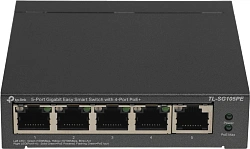 Коммутатор TP-Link TL-SG105PE (L2) 5x1Гбит/с 4PoE+ 65W управляемый