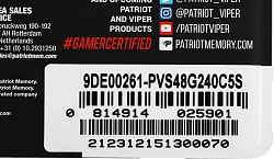 Память DDR4 8GB 2400MHz Patriot PVS48G240C5S Viper Steel RTL PC4-19200 CL15 SO-DIMM 260-pin 1.2В Ret