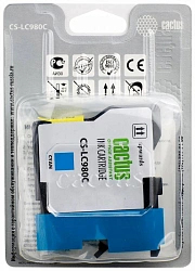 Картридж струйный Cactus CS-LC980C голубой (16мл) для Brother DCP-145C/165C/MFC-250C/290C с чипом