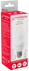 Лампа светодиодная Thomson TH-B2357 6Вт цок.:E27 свеча 220B св.свеч.бел.теп. Candle (упак.:1шт)