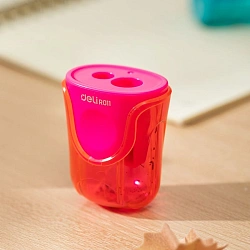 Точилка для карандашей ручная Deli ER01100-MT U-touch 2 отверстия пластик ассорти блистер