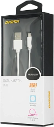 Кабель Digma MICROUSB-1.2M-WH USB (m)-micro USB (m) 1.2м белый