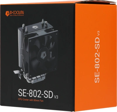 Устройство охлаждения(кулер) ID-Cooling SE-802-SD V3 Soc-AM5/AM4/1200/1700/1851 черный 3-pin 23dB Al+Cu 95W 290gr Ret