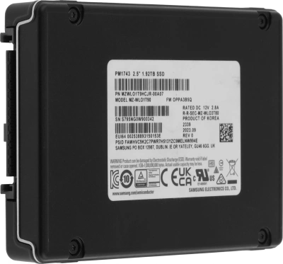 Накопитель SSD Samsung PCIe 5.0 x4 1920GB MZWLO1T9HCJR-00A07 PM1743 Enterprise 2.5" 1 DWPD