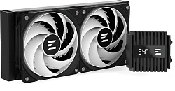 Система водяного охлаждения Zalman Alpha2 A24 ARGB Soc-AM5/AM4/1200/1700/1851 черный 4-pin 29.7dB Al+Cu LCD 320W 2000gr Ret (ALPHA2 A24 BLACK)