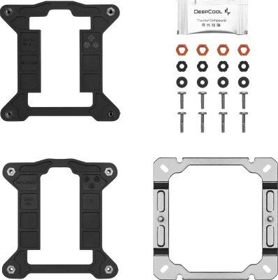Устройство охлаждения(кулер) Deepcool AG400 Soc-AM5/AM4/1200/1700/1851 серебристый/черный 4-pin 18-31.6dB Al+Cu 220W 614gr Ret (R-AG400-BKNNMN-G-1)