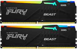 Память DDR5 2x8Gb 5600MHz Kingston KF556C40BBAK2-16 Fury Beast RGB RTL Gaming PC5-44800 CL40 DIMM 288-pin 1.25В single rank с радиатором Ret