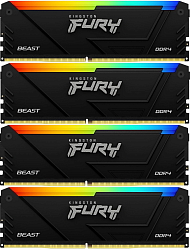 Память DDR4 4x8GB 3600MHz Kingston KF436C17BB2AK4/32 Fury Beast RGB RTL Gaming PC4-28800 CL17 DIMM 288-pin 1.35В kit single rank с радиатором Ret