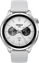 Смарт-часы Xiaomi Watch S4 47мм 1.43" AMOLED корп.серебристый рем.серый (BHR9197GL)
