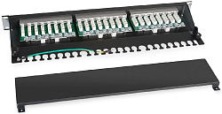 Патч-панель Cabeus PL-24-CAT.5E-SH-DUAL 19" 1U 24xRJ45 кат.5E FTP