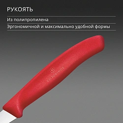Нож кухонный Victorinox Swiss Classic (6.7501.C1) стальной для формовки лезв.60мм прямая заточка красный