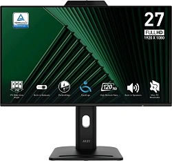 Монитор MSI 27" Pro MP272PMG черный IPS LED 16:9 HDMI M/M Cam матовая HAS Piv 300cd 178гр/178гр 1920x1080 120Hz VGA DP FHD USB 3.9кг