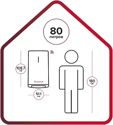 Водонагреватель Ariston Velis Lux Inox PW ABSE WIFI 80 2.5кВт 80л электрический настенный/серый