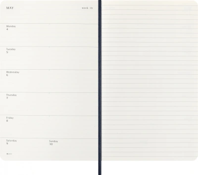 Еженедельник Moleskine CLASSIC SOFT WKNT Large 130х210мм 144стр. мягкая обложка синий сапфир