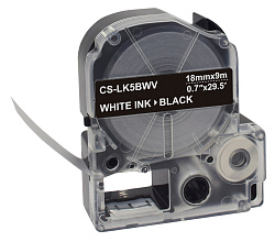 Картридж ленточный Cactus CS-LK5BWV LK-5BWV белый на черном 18x9 для Epson LW400/LW700/LW600P/LW1000P/K400/Z700/Z900