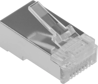 Коннектор Lanmaster (TWT-PL45/S-8P8C) FTP кат.5E RJ45 серебристый (упак.:100шт)
