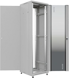 Шкаф коммутационный NTSS Премиум (NTSS-R18U6060GS) напольный 18U 600x600мм пер.дв.стекл металл 900кг серый 510мм 903мм IP20