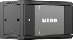 Шкаф коммутационный NTSS NTSS-W9U6045GS-BL настенный 9U 570x450мм пер.дв.стекл 60кг черный 350мм 20.1кг 220град. 370мм IP20 сталь