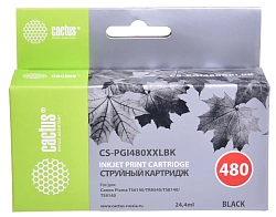Картридж струйный Cactus CS-PGI480XXLBK PGI-480XLBK черный пигментный (24.4мл) для Canon Pixma TR7540/TR8540/TS6140/TS8140 с чипом