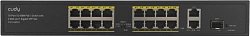 Коммутатор Cudy FS1018PS1 (L2) 16x100Мбит/с 2x1Гбит/с 1SFP 16PoE+ 200W неуправляемый