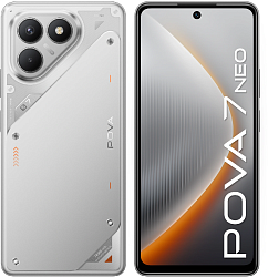 Смартфон Tecno Pova 7 Neo 128Gb 8Gb серебристый моноблок 3G 4G 2Sim 6.8" 1080x2460 Android 14 108Mpix 802.11 a/b/g/n/ac NFC GPS GSM900/1800 Protect FM