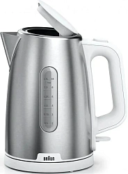 Чайник электрический Braun WK1500WH 1.7л. 2200Вт сталь/белый корпус: металл/пластик