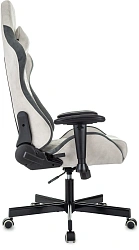 Кресло игровое Knight Regal Fabric светло-серый/серый искусственная замша крестов. металл