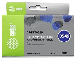 Картридж струйный Cactus CS-EPT0549 T0549 синий (16.2мл) для Epson Stylus Photo R800/R1800 с чипом