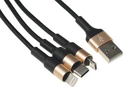 Кабель Hoco X26 Xpress one 80275 1м черный/золотистый
