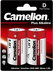Батарея Camelion Plus Alkaline LR20-BP2 D 20000mAh (2шт) блистер