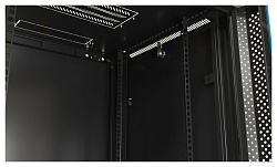Шкаф коммутационный Hyperline (TWB-FC-2266-SR-RAL9004) настенный 22U 600x600мм пер.дв.стал.лист 60кг черный 1098мм IP20 сталь