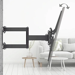 Кронштейн для телевизора Hama 00220829 черный 32"-65" макс.35кг настенный поворотно-выдвижной и наклонный