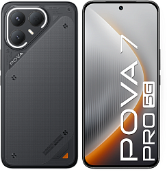 Смартфон Tecno Pova 7 Pro 5G 256Gb 12Gb черный моноблок 3G 4G 2Sim 6.78" 1224x2720 Android 15 64Mpix 802.11 a/b/g/n/ac/ax NFC GPS GSM900/1800 Protect