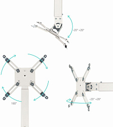 Кронштейн для проектора Onkron K5A белый макс.10кг потолочный поворотно-выдвижной и наклонный
