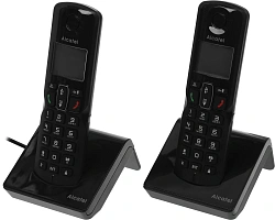 Р/Телефон Dect Alcatel S230 DUO RU черный (труб. в компл.:2шт) АОН