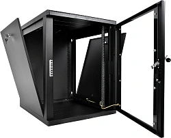Шкаф коммутационный ЦМО (ШРН-М-12.500-9005) настенный 12U 600x520мм пер.дв.стекл 130кг черный 456мм 21.6кг 180град. 610мм IP20 сталь