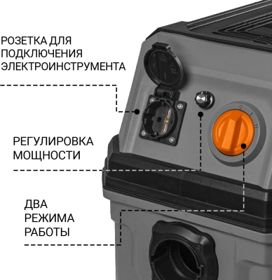 Строительный пылесос Bort BAX-700 1600Вт (уборка: сухая/влажная) серый