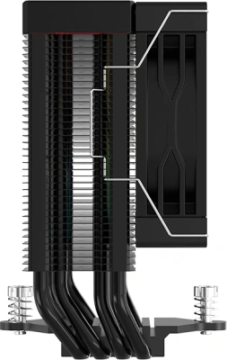 Устройство охлаждения(кулер) Bloody BD-AC150-ARGB1 ARGB Soc-AM5/AM4/1200/1700/1851 черный 4-pin 11-23dB Al+Cu LCD 150W 365gr Ret (BD-AC150-ARGB1-BK)