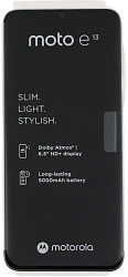 Смартфон Motorola XT2345-3 E13 64Gb 2Gb черный моноблок 3G 4G 2Sim 6.5" 720x1600 Android 13 13Mpix 802.11 a/b/g/n/ac GPS GSM900/1800 GSM1900 Protect microSD max1024Gb