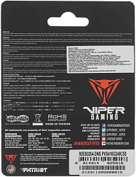 Память DDR4 16GB 2400MHz Patriot PVS416G240C5S Viper Steel RTL PC4-19200 CL15 SO-DIMM 260-pin 1.2В Ret