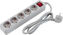 Сетевой фильтр PC Pet AP01006-1.8-G 1.8м (5 розеток) серый (пакет ПЭ)