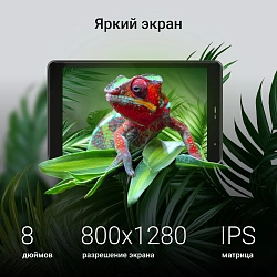 Планшет Digma Optima 8430E 4G T606 (1.6) RAM4Gb ROM64Gb 8" IPS 1280x800 4G Android 14 серый 5Mpix 2Mpix BT WiFi microSD 128Gb 4000mAh