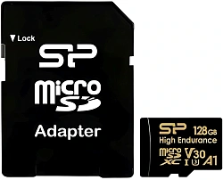 Флеш карта microSDXC 128GB Silicon Power SP128GBSTXDV3V1HSP High Endurance V30 A1 + adapter