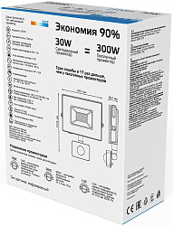 Прожектор уличный Gauss Elementary 628511330 светодиодный 30Втчерный