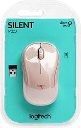 Мышь Logitech Silent M220-ROS розовый оптическая 1000dpi беспров. USB 2but (910-006129)