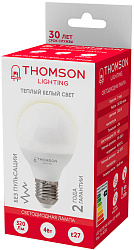Лампа светодиодная Thomson TH-B2361 4Вт цок.:E27 шар 220B св.свеч.бел.теп. Globe (упак.:1шт)