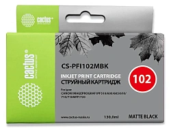 Картридж струйный Cactus CS-PFI102MBK PFI-102 MBK черный матовый (130мл) для Canon iPF500/iPF600/iPF700/ MFP M40/iPF765/LP17/LP24 с чипом