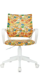 Кресло детское Бюрократ BUROKIDS 1 W оранжевый бэнг крестов. пластик пластик белый