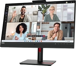 Монитор Lenovo 27" ThinkVision T27hv-30 черный IPS LED 4ms 16:9 HDMI M/M Cam матовая HAS Piv 1000:1 300cd 178гр/178гр 2560x1440 75Hz DP 2K USB 7.9кг