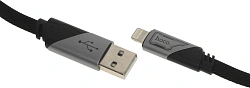 Кабель Hoco U119 Machine iP USB (m)-Lightning (m) 1.2м черный коробка плоский